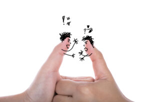 Two finger men fighting